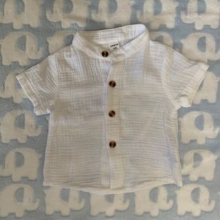 Shein white muslin polo for baby boy / size 6 to 9 months