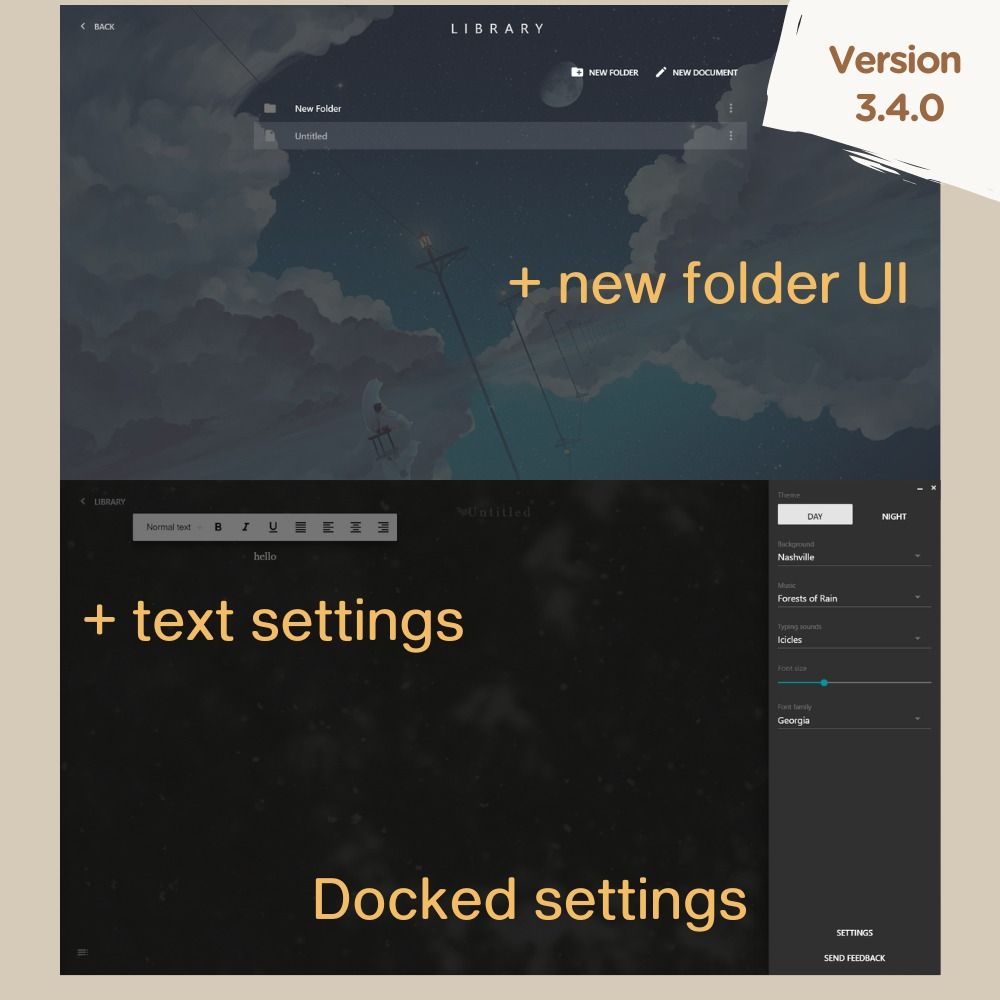 ZenWriter (Windows App | Lifetime) (Category: Software) located in Naga. Submitted by violetto_shoppu (Listing ID 1298887169, Image 2). Description: Zenwriter is a Focused full-screen writing application. We have two (2) version: ‣𝗖𝗹𝗮𝘀𝘀𝗶𝗰 = 300𝗽𝗵𝗽 ‣𝟯.𝟰.𝟬 = 400𝗽𝗵𝗽 This is a full version app for Windows (no more trials) .