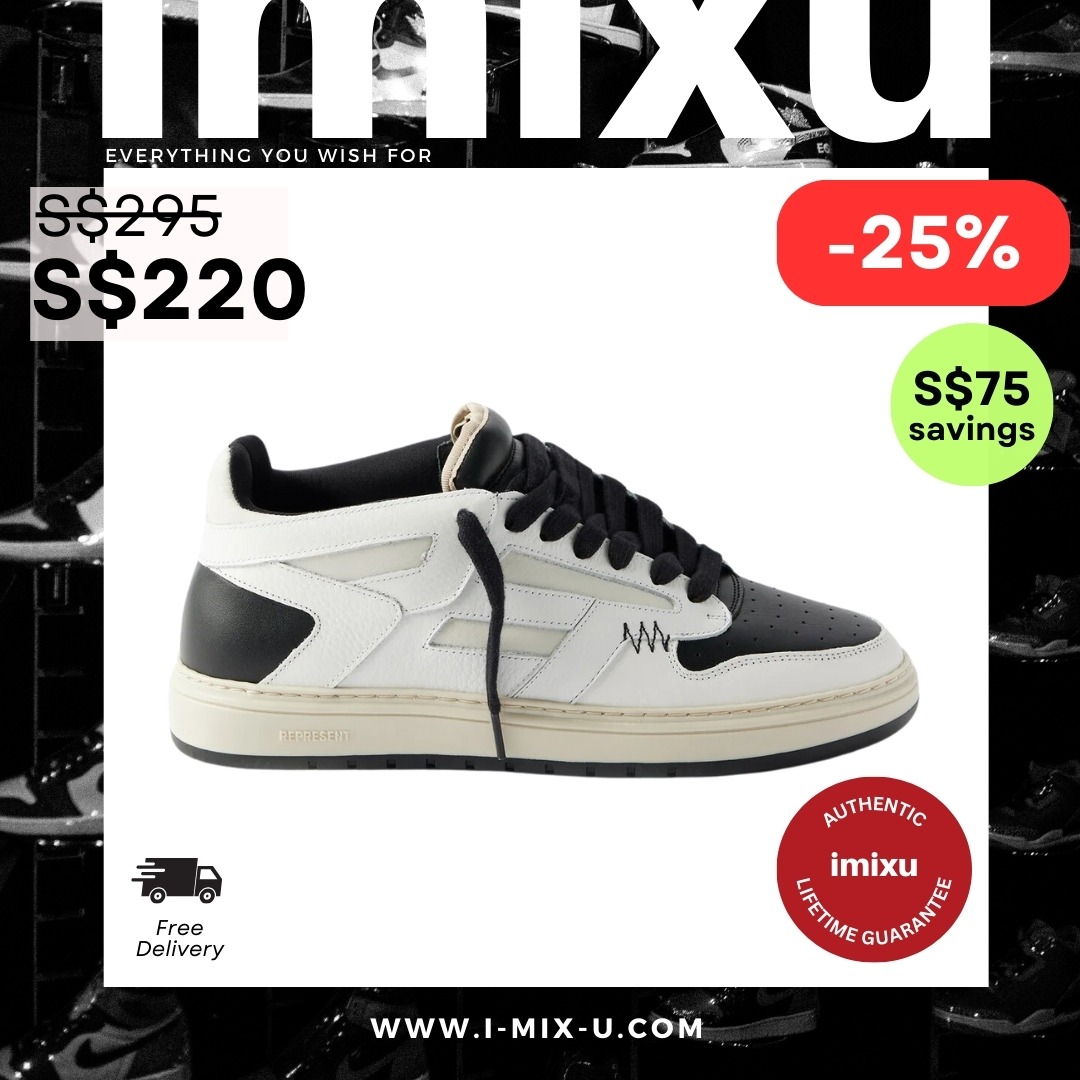 Authentic) Represent Raptor Leather Sneakers (Black), Men's