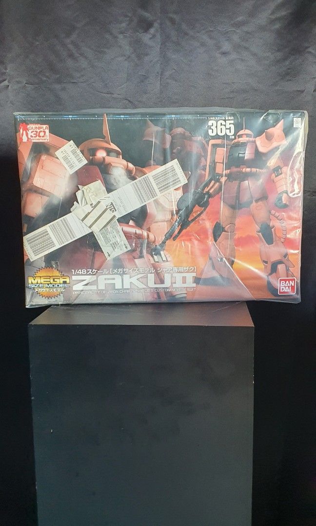 Bandai Zaku 2 Mega Size 1/48 Gundam Gunpla (Category: Gundam Model Kits) located in Singapore. Submitted by asiandaddy (Listing ID 1298993427, Image 3). Description: Brand New Original Unopened. Rare Bandai Zaku 2 Mega Size 1/48 365mm tall, Gunpla 30th Anniversary model bought from Japan years ago (Airport luggage tag still stuck on box). Note I do not accept deposit. Item will be personally delivered, inspected and offer will then be accepted wi