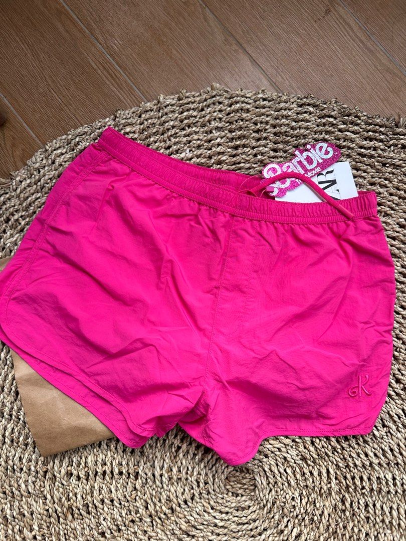 Barbie x Zara Pink Swim Shorts, Men's Fashion, Bottoms, Shorts on ...
