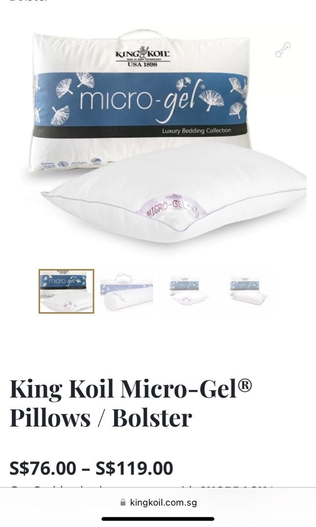 BN King Koil Micro Gel pillow Firm