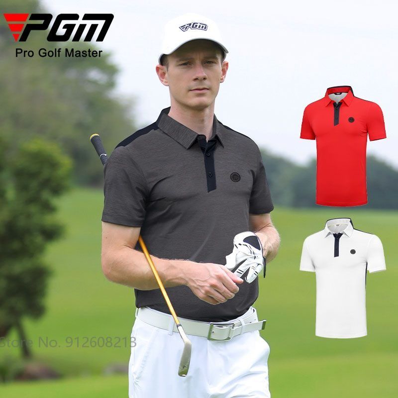 BRAND NEW IN STOCK READY STOCK PGM Summer Anti sweat Golf Tops for Men Short Sleeve Golf Shirts Male Fast Dry Sports Polo T shirts Cooling Breathable Clothes Men s Fashion Tops Sets Tshirts