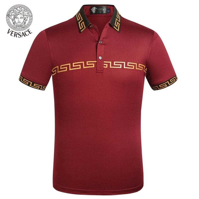 BRAND NEW IN STOCK READY STOCK Super High Quality Vers Polo Shirt Men Short Sleeve Lapel Slim Fit Solid Color Polo Shirt 100 Cotton Men Golf Tennis Shirt Men s Fashion Tops