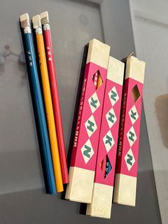 Branded pencils japan 9pcs triangle eraser