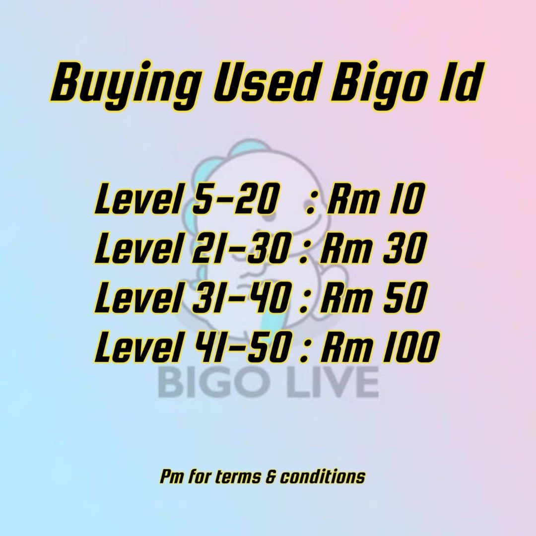 Buying Used Bigo account, Video Gaming, Video Games, Others on Carousell