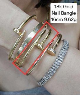Cartier Style Nail Bangle Saudi Gold 18k