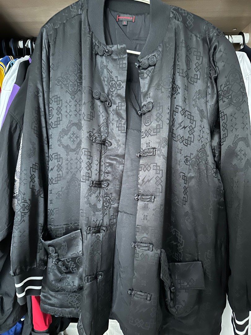 CLOT x fragment design BLACK SILK Jacket 人気の定番 - ジャケット ...