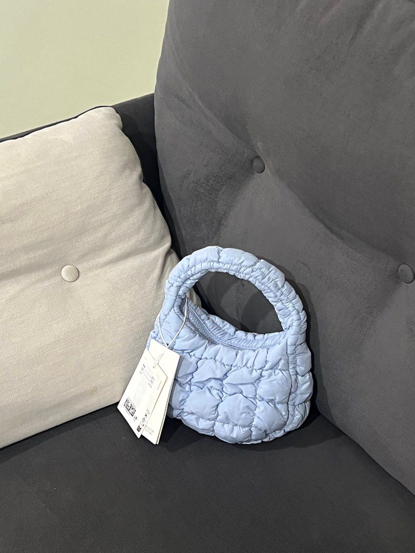 COS BABY BLUE QUILTED BAG, Women's Fashion, Bags & Wallets, Clutches on