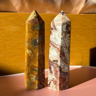 Crystals: Lace Agate Tower SET