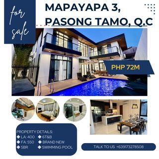 **direct listing** 5br House and Lot in Pasong Tamo, Quezon City Swimming pool with resort style