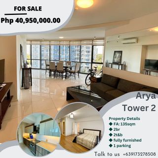 **direct listing** Arya Residences tower 2 6th floor 2br partial view of the pool from the balcony