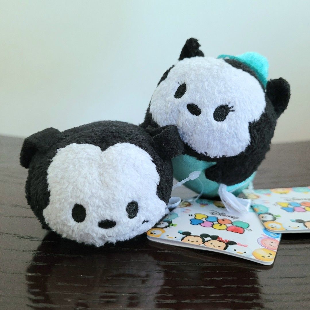 Disney Japan Rare Limited Edition Tsum Tsum Oswald the Lucky Rabbit Ortensia Cat Set of 2