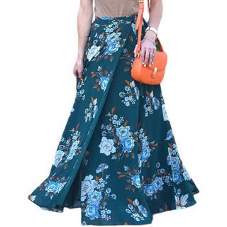 Eva Mendes NYC Wrap Around Maxi Skirt Highwaist floral flowy