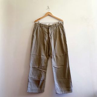 GAP Khakis Classic Fit Brown Straight Cut Casual Linen Pants Trousers