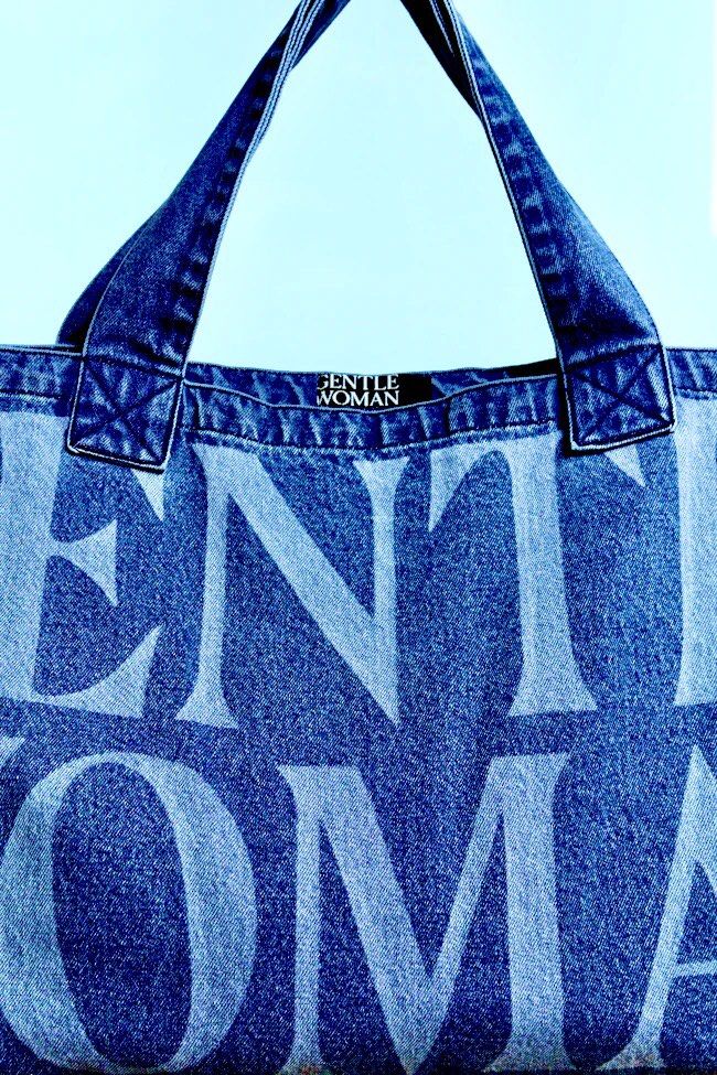 GENTLEWOMAN Denim Jumbo Tote Bag : Navy, Women's Fashion