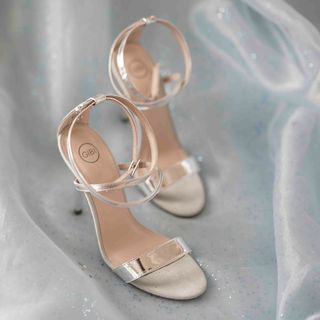 Gibi Silver Stiletto Sandal Heels