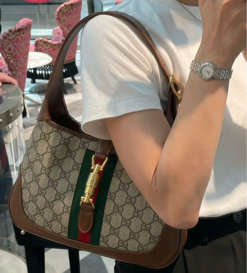 ⋆. 𐙚 ˚ gucci jackie 1961 (Category: Luxury Bags & Wallets) located in Makati City. Submitted by thezarachives (Listing ID 1299078206, Image 2). Description: ⋆. 𐙚 ˚gucci cc monogram canvas and caramel leather lining authentic ; comes complete (dust bag, paper bag, card, box, receipt, and the additional longer strap) ⋆. 𐙚 ˚ bought last february in solaire so still new pa and i seldom use it ⋆. 𐙚 ˚ rfs: impulse purchase.