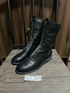 GUIDI 310 FRONT ZIP LEATHER BOOTS BLACK