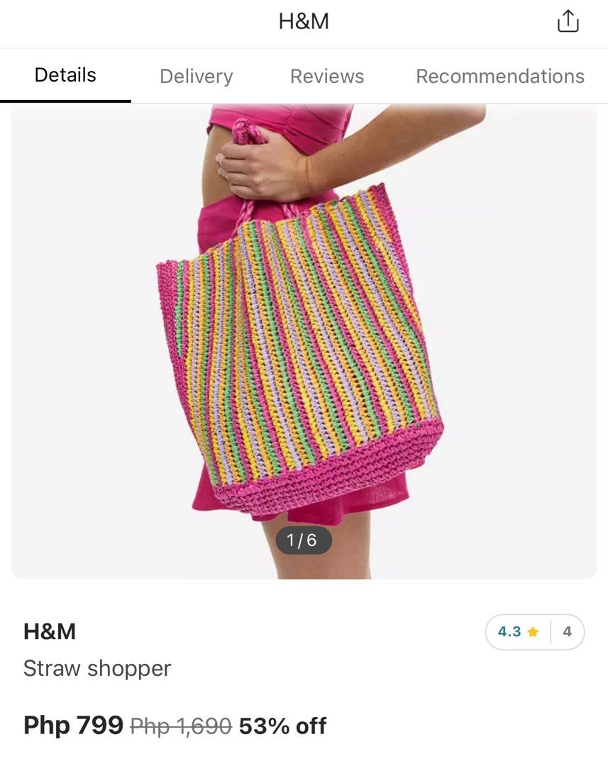 H M beach bag Women s Fashion Bags Wallets Beach Bags on Carousell
