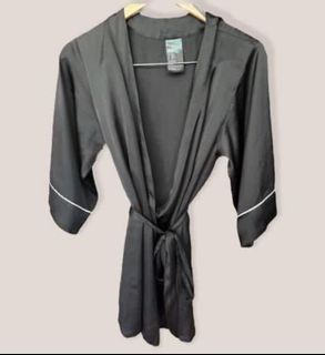 H&M Black Satin Robe