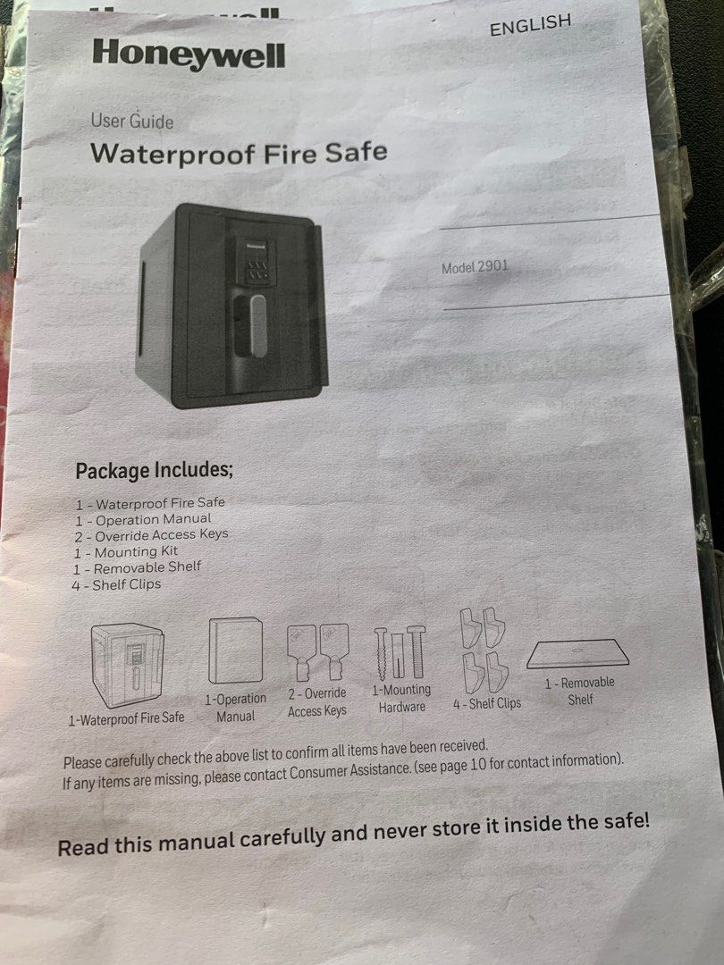 Honeywell waterproof Safe (Category: Safe) located in Santa Maria. Submitted by gabo.h (Listing ID 1299028051, Image 1). Description: Waterproof Fire safe Override access keys (2keys only) Removable shelf Shelf clips Sta maria bulacan location Puede manila meetup Lalamove buyers expense.