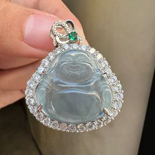 Icy Jade Buddha Pendant