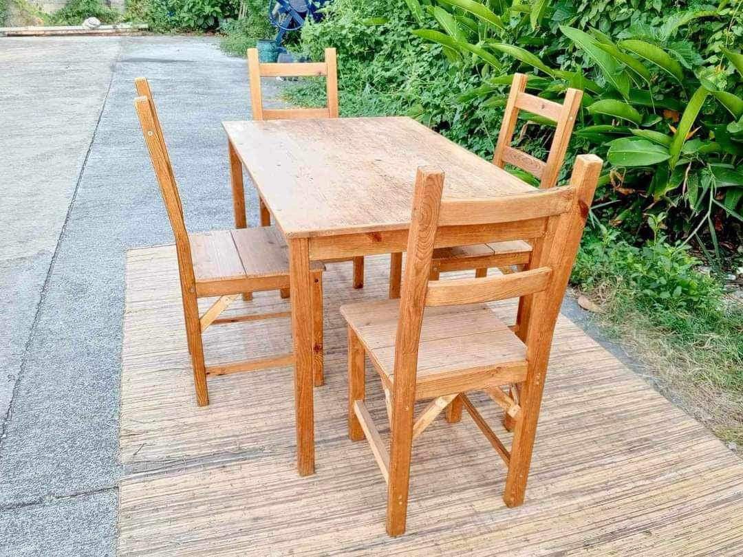 Ikea Ivar Dining Set 49”L x 30”W x 29”H (table) 16”L x 17”W x 18”SH (chairs) set Solid wood In good condition (Category: Tables & Sets) located in Manila. Submitted by Hezcki (Listing ID 1298989529, Image 1). Description: .