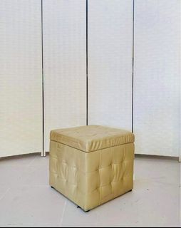 JAPAN SURPLUS FURNITURE FOOT REST / STOOL  WITH STORAGE   SIZE 16L x 16W x 15H in inches  (AS-IS ITEM) IN GOOD CONDITION