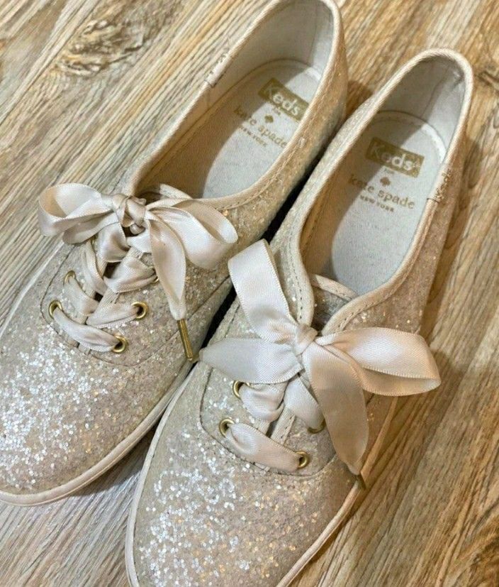 Keds kate spade white glitter hotsell