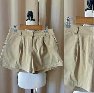 khaki minimalist trouser shorts