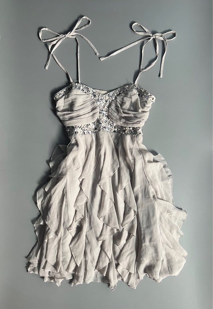 lace mock neck maxi dress Olinda White Lace Panel Maxi Dress with Cape, XS / White main image 1