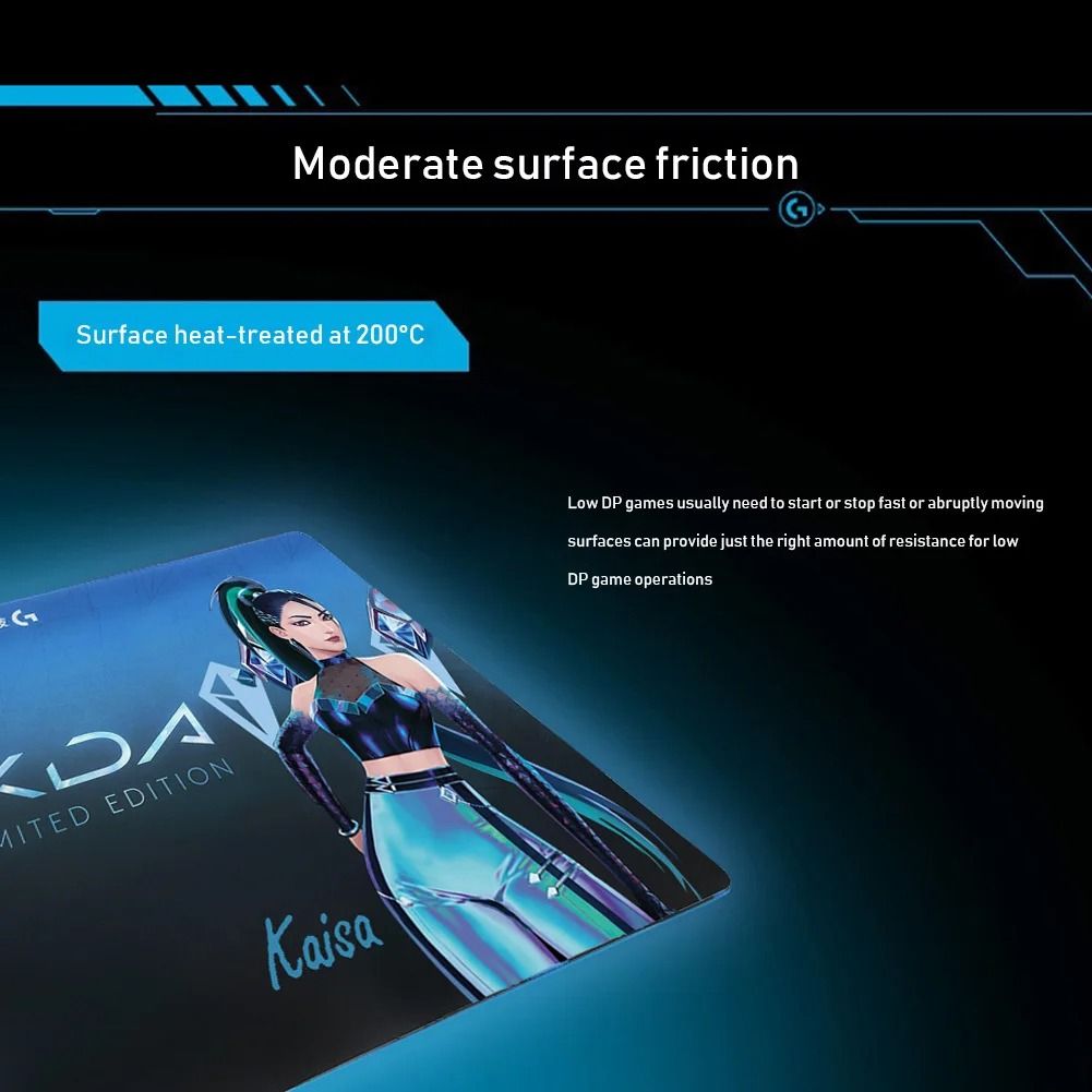 Logitech KDA Large Computer Gaming Mouse Pad NonSlip Rubber Base