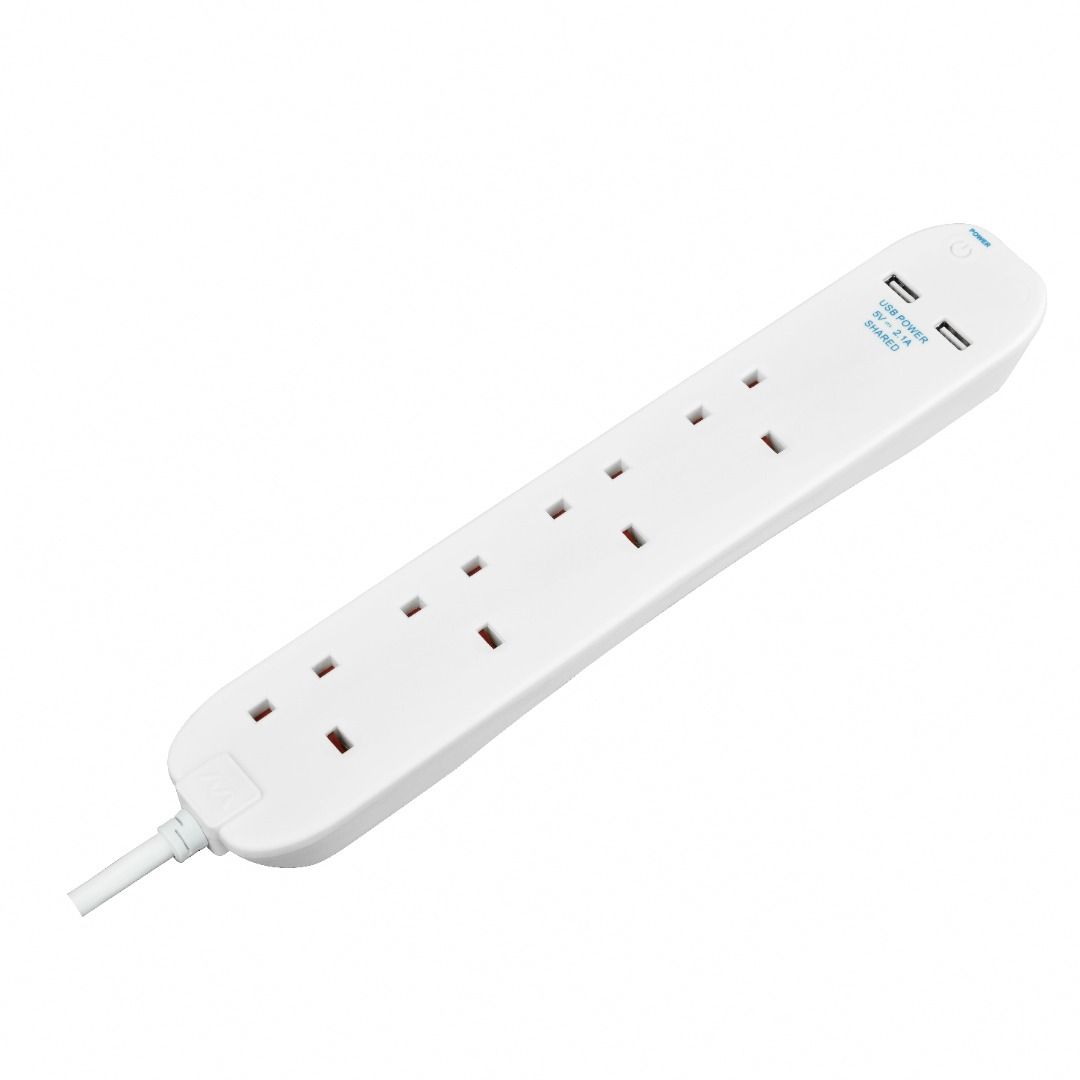 英國品牌MASTERPLUG - 2米USB拖板 BFNU2N 4位 2xUSB / 2米獨防雷拖板 SWSRG42N 4位 獨立開關 有電源 ...