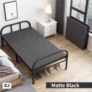 :MATTE BLACK SINGLE SIZE FOLDING BED