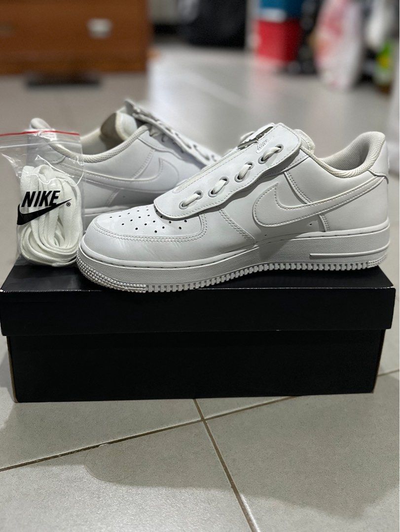 Men s Nike Air Force 1 Zipper Shroud White Men s Fashion Footwear Sneakers on Carousell