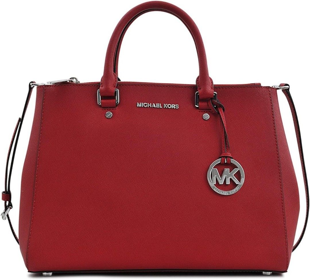 Michael Kors Sutton Medium Saffiano Leather Satchel Bag Watermelon Luxury Bags Wallets on Carousell