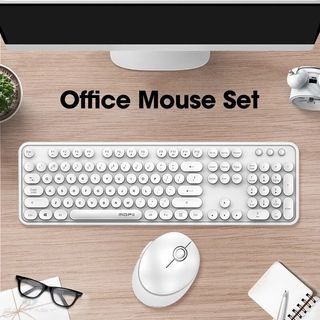MOFII Sweet Wireless Keyboard Mouse Combo All White WITH COVER