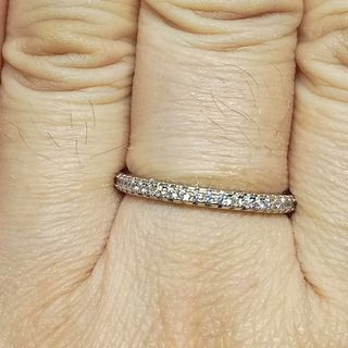 Moissanite Eternity Ring. 18K plated. Design #2. Slim. Available in Ring Size 6 & 7.