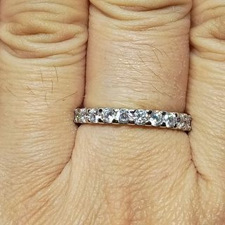 Moissanite Eternity Ring. Design #2. 18K plated. Available in Ring Size 6.5 & 8.5.