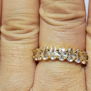 Moissanite Eternity Ring. Design #4. 18K Gold plated. Ring Size 7.