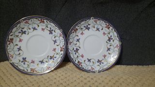 Narumi ceramic saucer floral purple 5.7" set of 2
