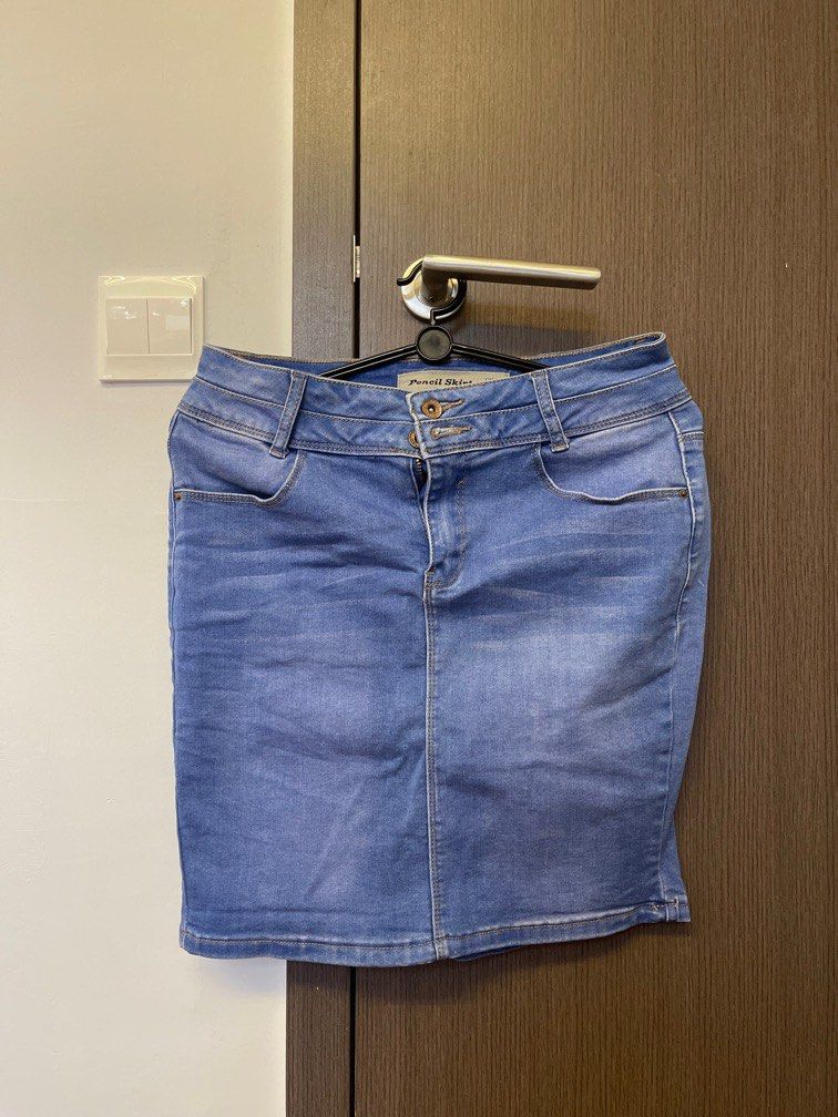 Denim pencil skirt new look clearance