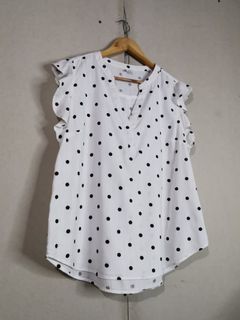 Old Navy white Polka dot blouse for women