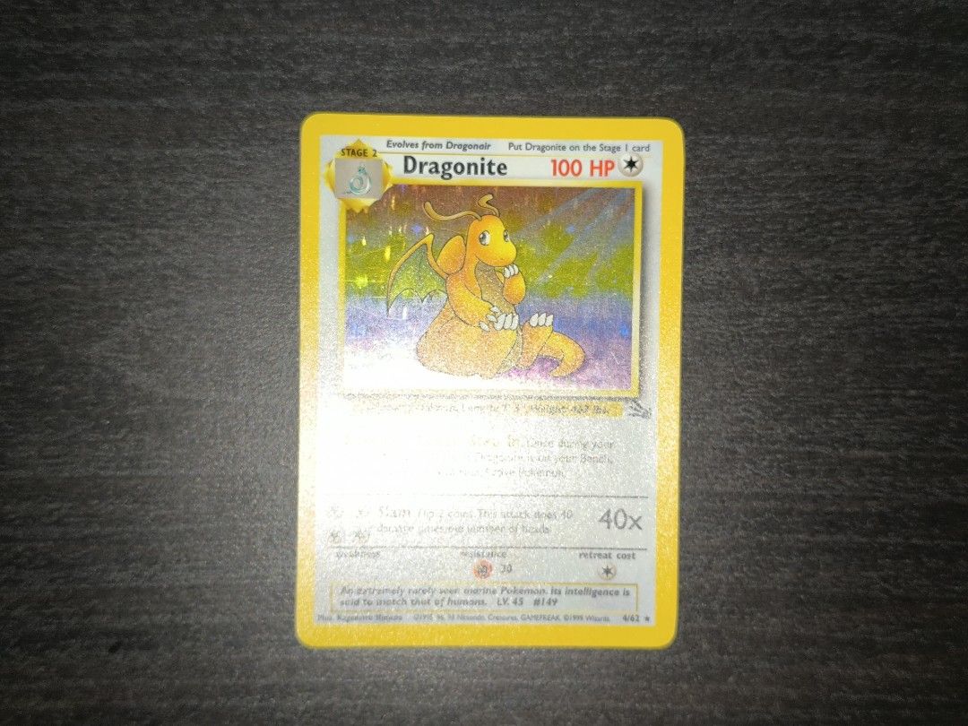 dragonite pokemon card 4 62 Dragonite Holo – Fossil Set 4/62 Pokémon cards – CollexyLux.dk