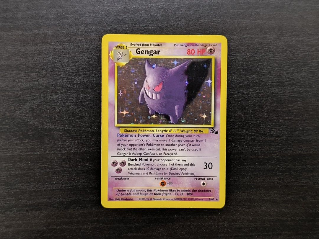 Pokemon Gengar 5/62 Fossil Holo Rare, Hobbies & Toys, Toys & Games on Carousell Pokemon Gengar 5/62 Fossil Holo Rare, Hobbies & Toys, Toys & Games on Carousell