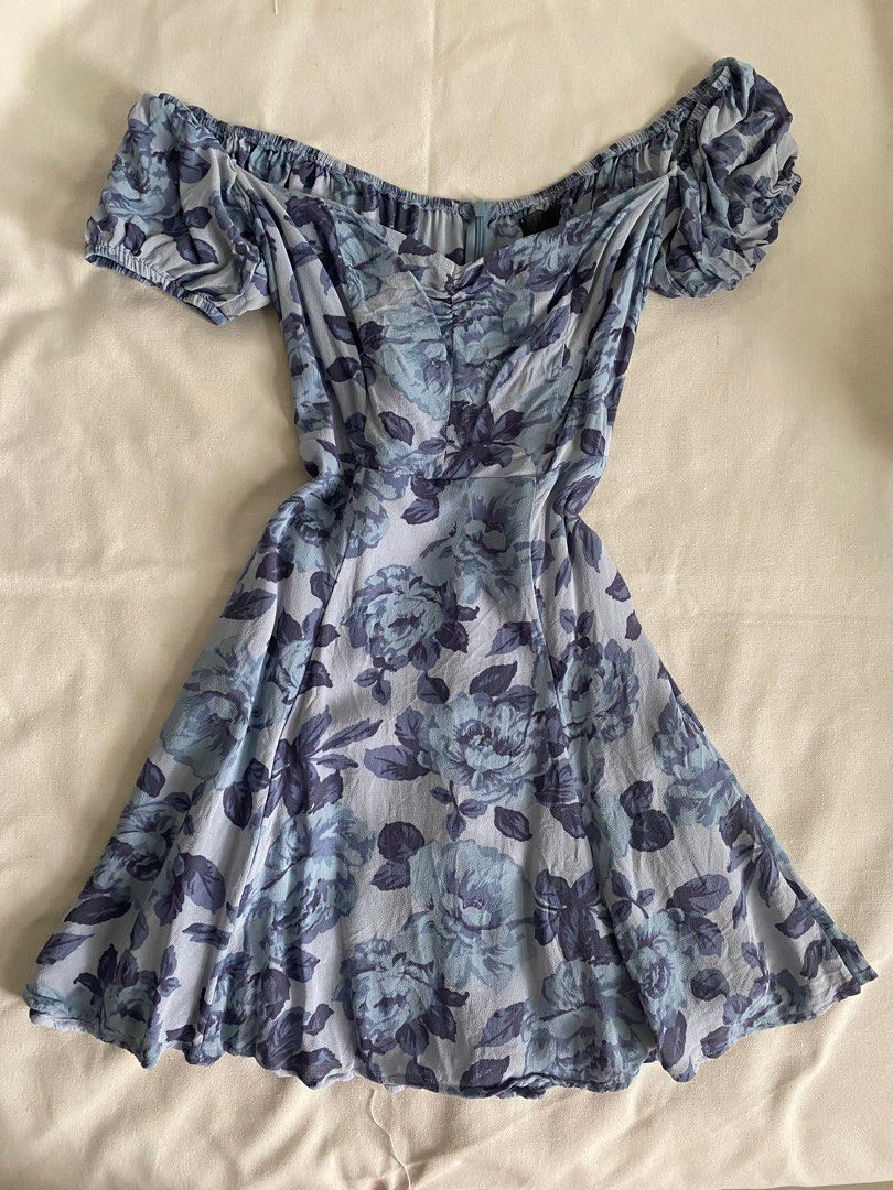 women's blue dress shoes Reformation Blue Frankie Dress – Continuiti