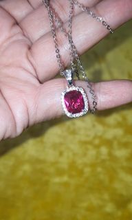 Ruby necklace with moissanite