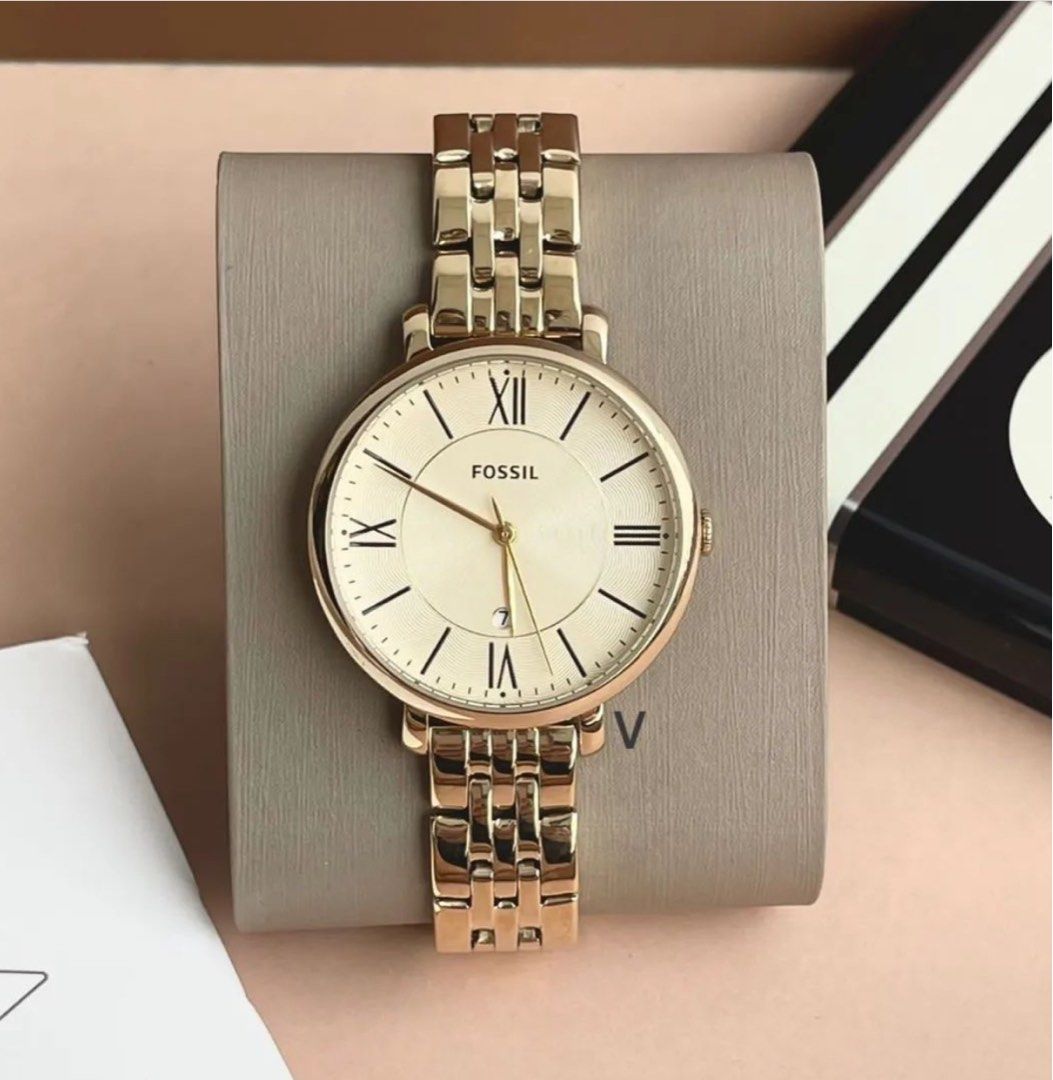 Fossil Jacqueline Gold Tone Stainless Steel Watch 36mm ES3434