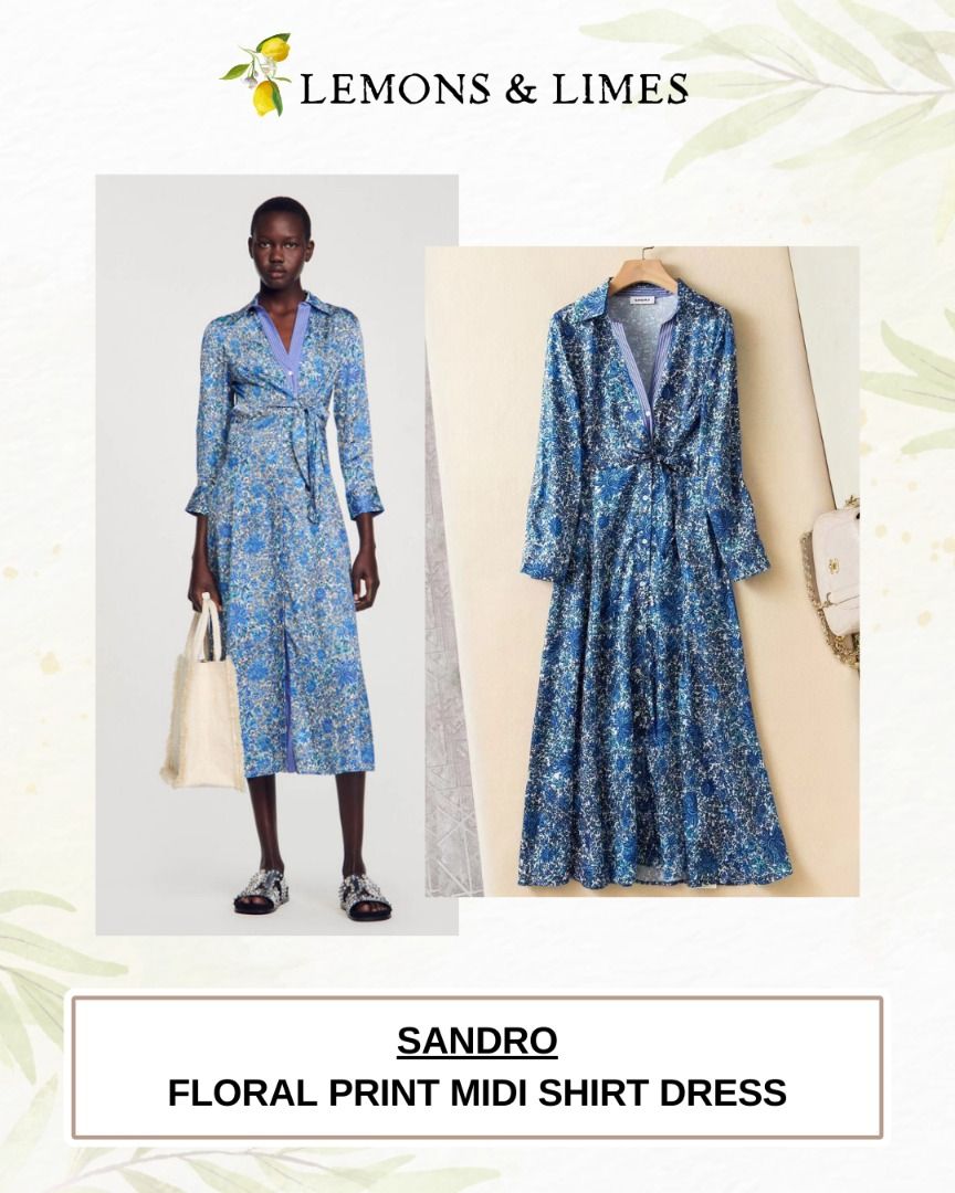 Sandro printed midi dress hotsell